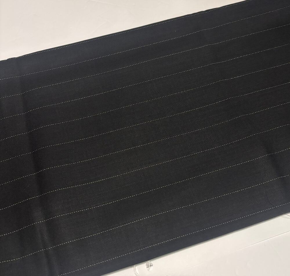 Black White Pinstripe Wool Fabric 60" Wide 1.5 Yards Suiting Sewing Material